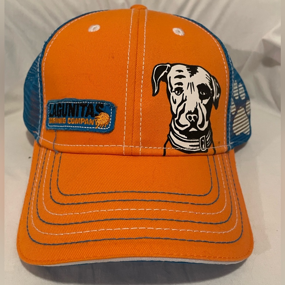 NWT Lagunitas Orange & Blue Dog Logo Trucker Hat